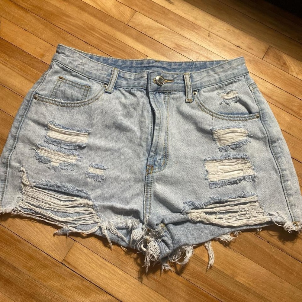 Distressed Denim Shorts